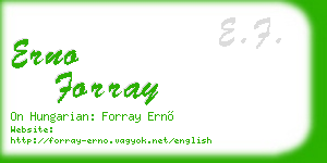 erno forray business card